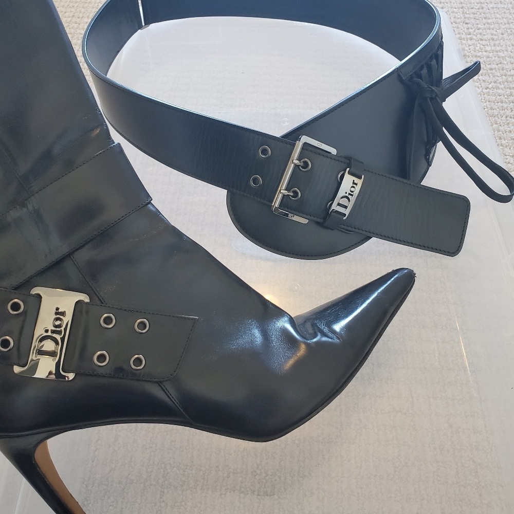 Christian Dior black leather bootie
Vintage